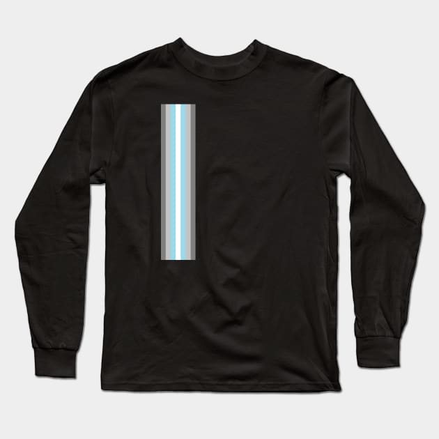 Demiboy Pride Flag Vertical Stripe on Black Long Sleeve T-Shirt by VernenInk